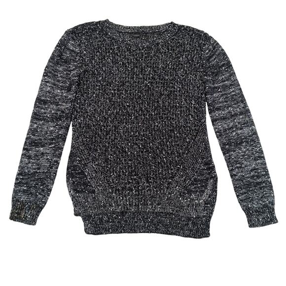 Stitch Fix Madison Lilly‎ Black Open Knit Crewneck Sweater Women's Size Small - Picture 1 of 8